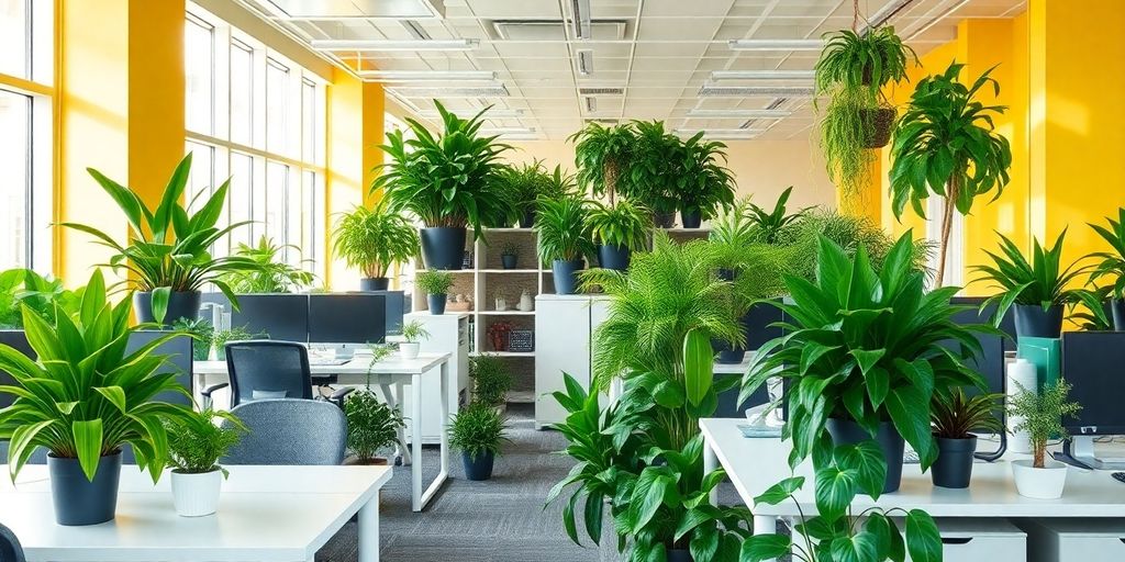 modern office plant decor